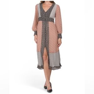 MELLODAY
Long Sleeve Border Print Maxi Dress